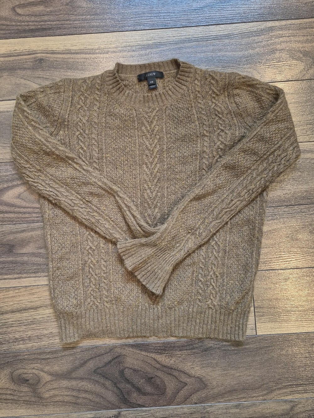 J. CREW Green Cable-Knit Sweater